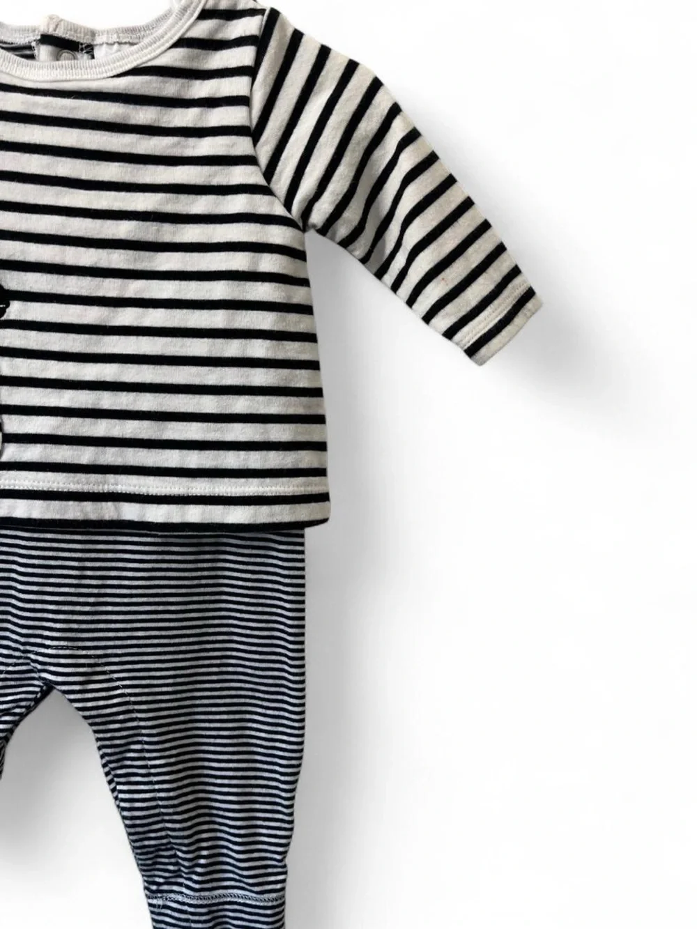 3M Boy Carters One Piece Long Sleeve Dinosaur Stripe Romper Pantsuit Black White